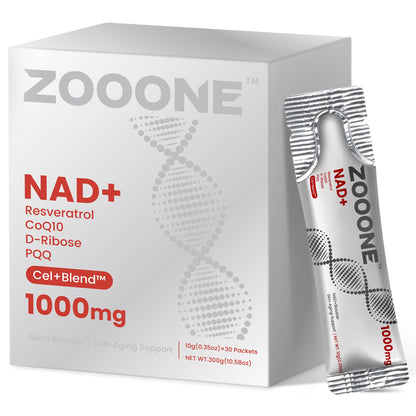 NAD+ 1000mg Liquid Packets Supplement - Premium Nicotinamide Riboside & Resveratrol for Cellular Energy,Advanced NAD Booster for Men & Women (90 Pocket) zoooneBuy Supplements Australia