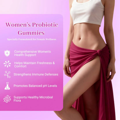 Le Tian Xian Her Juicy Feminine Probiotics Gummies for Women with Slippery Elm, Prebiotics & Lactobacillus - for pH Balance & Digestive Health, Tropical Pineapple Flavor, 60 Count Le Tian Xian buy supplements Au