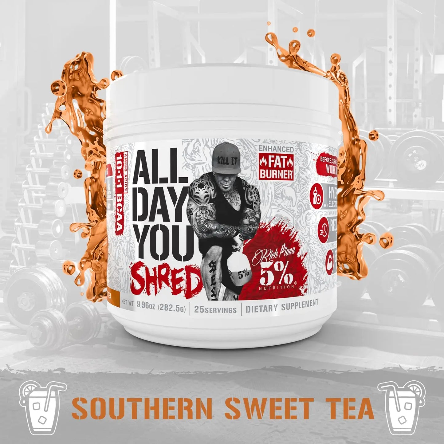 5% Nutrition Rich Piana AllDayYou Shred BCAA Powder | Amino Acid Supplement 5% Nutrition