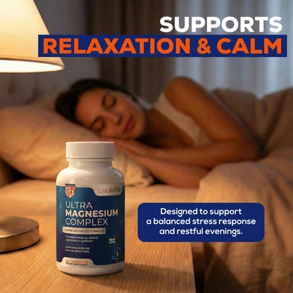 LiveGood™ Ultra Magnesium Complex, Organic Magnesium Glycinate and Gluconate for Muscle Recovery, Nerve Support & Relief – High Absorption Supplement, Vegan, Non-GMO, Made in USA, 60 Capsules LIVEGOOD buy supplements Au