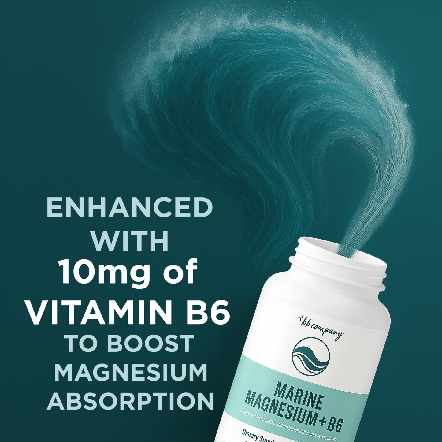Ocean Magnesium 200mg Aquamin | More Soluble Than Magnesium Glycinate | Whole Food Mag B6 Supplement for Women | Gentle on Stomach & Vegan | Sleep Support, Calms Nerves & Leg Cramps | 60 Ct BB CompanyBuy Supplements Australia