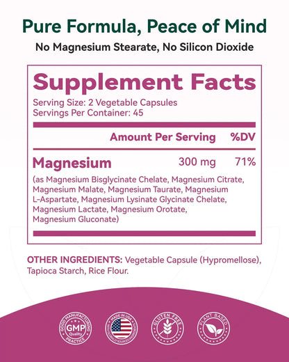 9-in-1 Magnesium Complex, 300mg Magnesium from 9 Organic Forms, Glycinate, Citrate, Malate, High Absorption for Sleep & Relaxation, Energy & Muscle Support, 90 Capsules Inner Brightness buy supplements Au