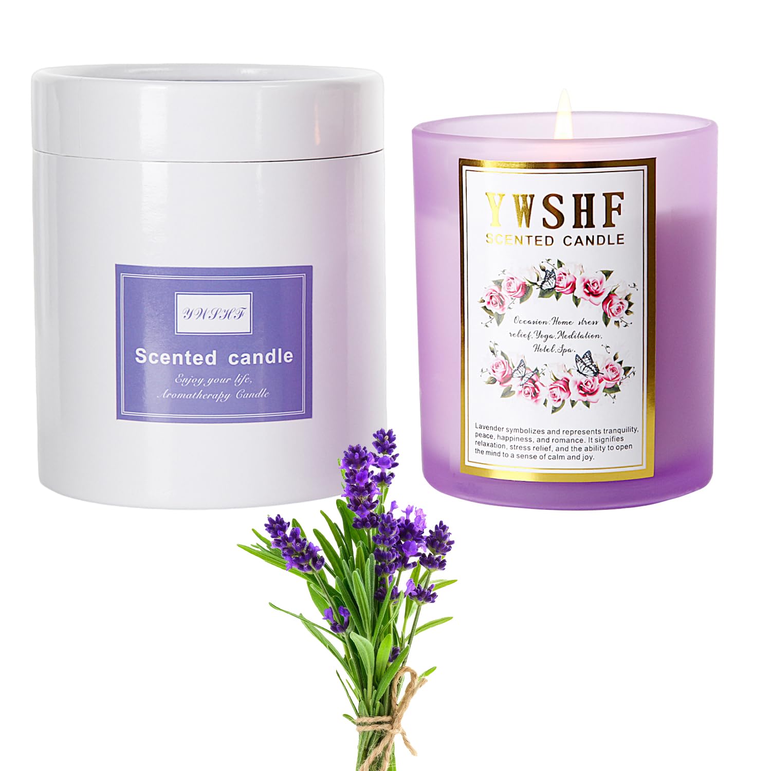 YWSHF Aromatherapy Candles,Scented Candle,Lavender Candle,8.5oz Stree Relief Candles Gift YWSHF