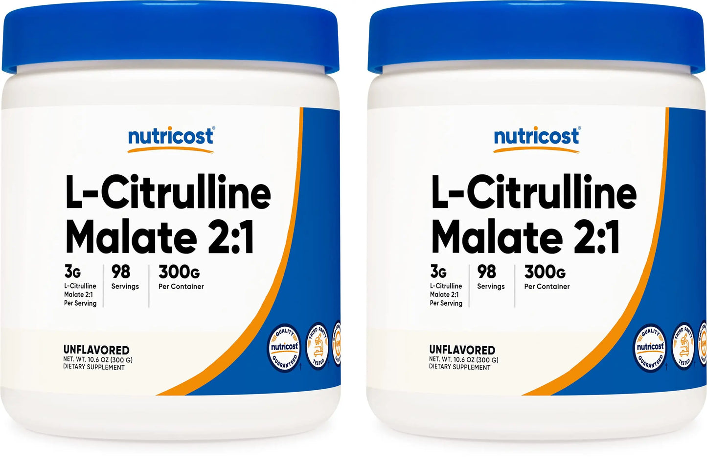 Nutricost L-Citrulline Malate 300G (2 Pack) - Pure L-Citrulline Powder, 3000mg Per Serving Nutricost