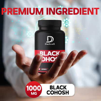 DEDICAD 1000mg Black Cohosh for Menopause Hot Flashes - 240 Capsules for 4-Month Supply - Support for Body Management, Women's Health & Immune System DEDICAD buy supplements Au