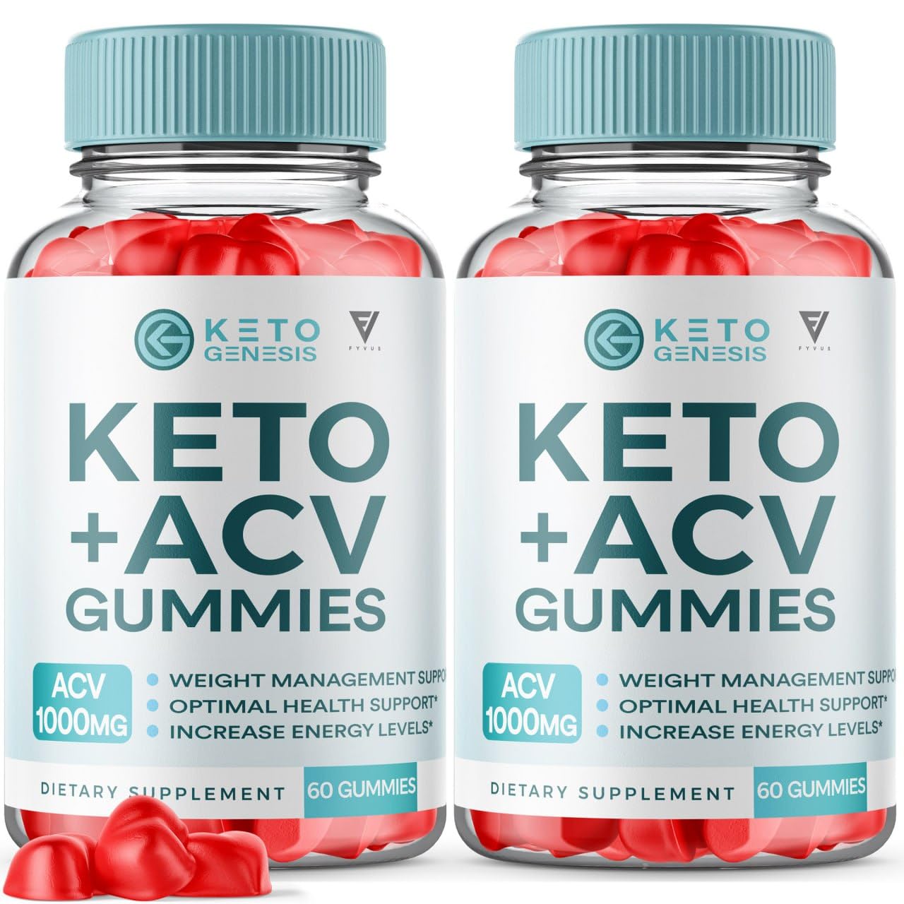 (2 Pack) Keto Genesis Keto ACV Gummies Advanced Weight Loss, Ketogenesis Keto Fyvus