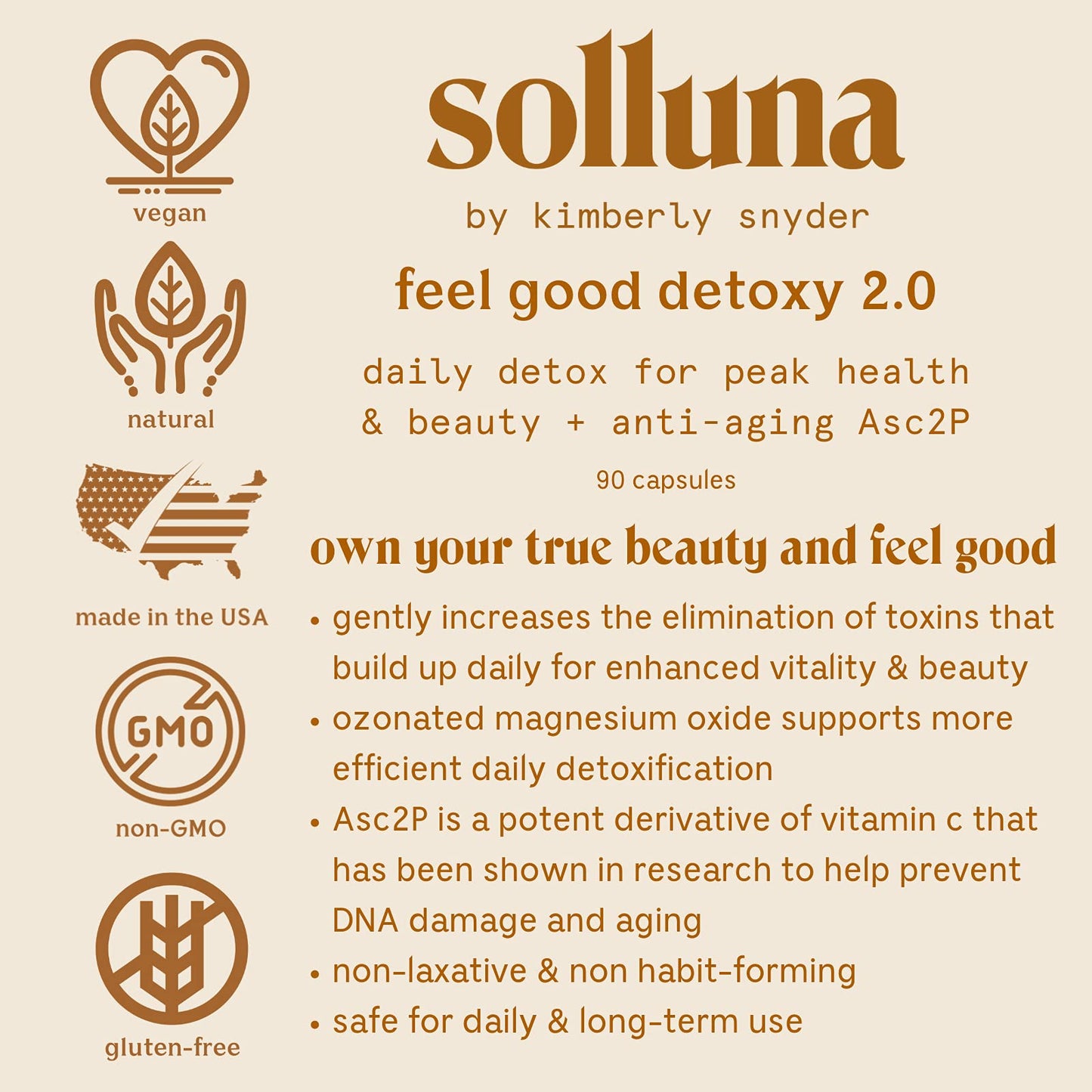 Solluna by Kimberly Snyder Oxygenated Magnesium Colon Cleanse with Asc2P — Gentle Detoxification and Bloating Relief — Fast Acting, Non-Laxative Detox for Digestive Health (90CT) Vegan & Non-GMO Solluna by Kimberly SnyderBuy Supplements Australia