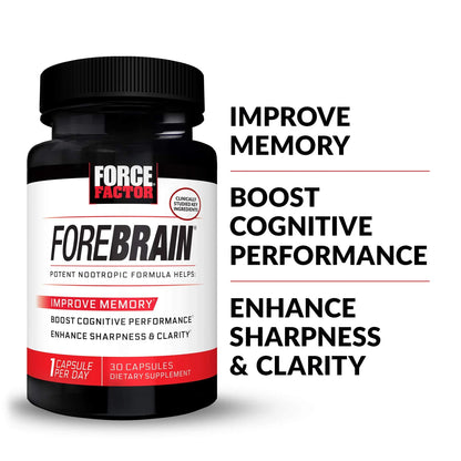Force Factor Forebrain Nootropic Brain Supplement with Caffeine Bacopa and Huperzine A Capsules 3Pack, White, 90 Count Force Factor buy supplements Au