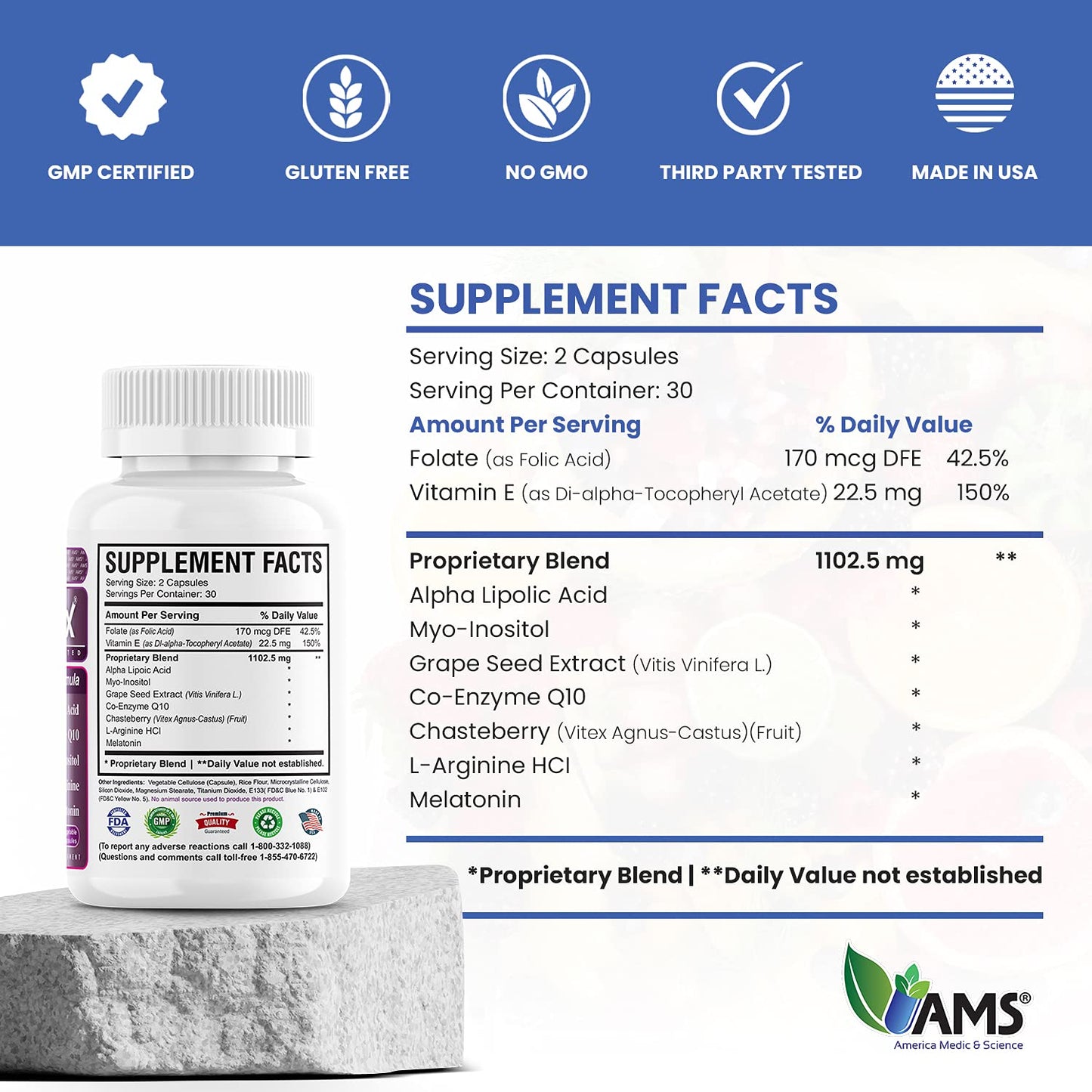 America Medic & Science OVA-Max Prenatal Vitamins for Women America Medic & Science