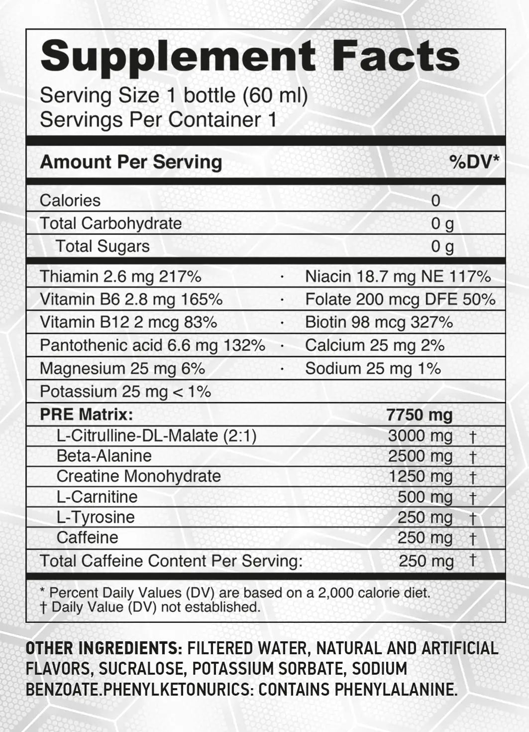 HARDLABZ PRE – Extra Strength Liquid Pre-Workout Energy Shot with Caffeine (250 mg) HARDLABZ