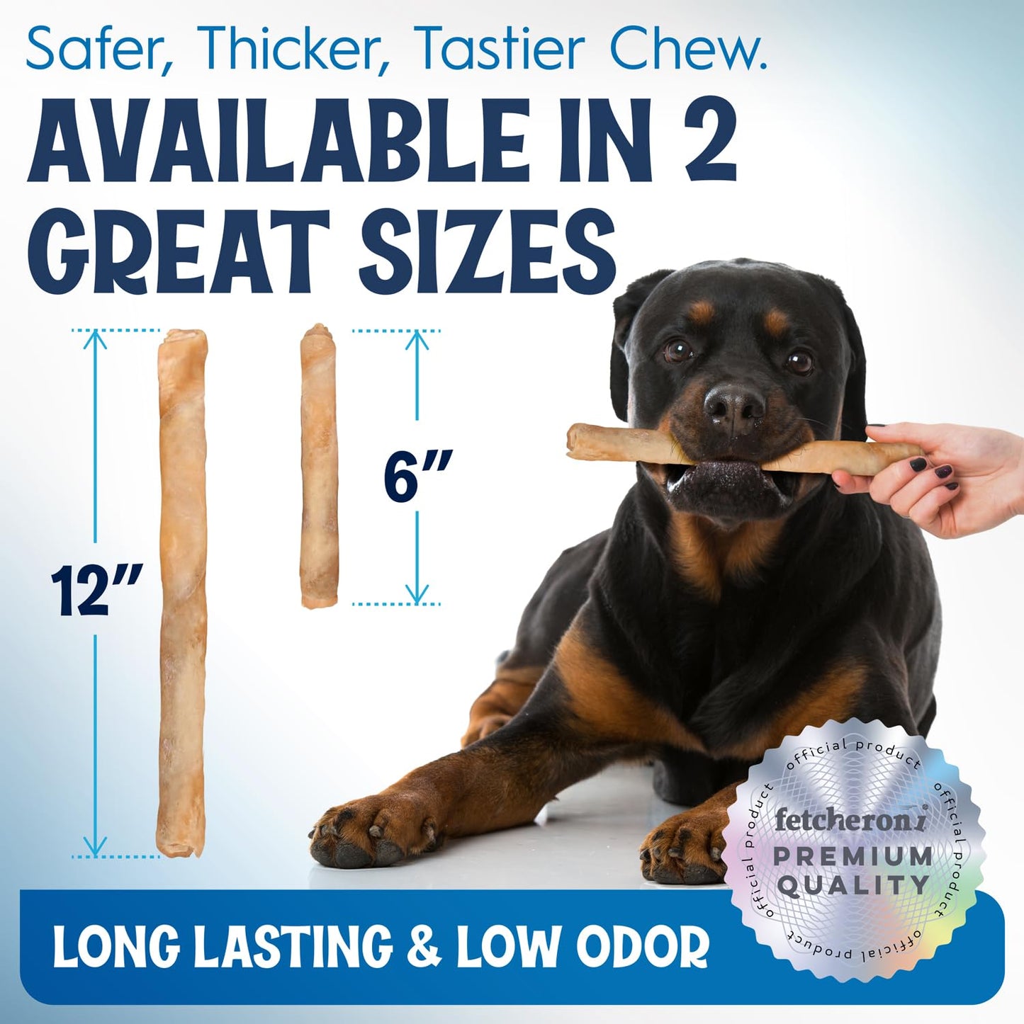 FETCHERONI 12" Collagen Sticks for Dogs – Low Odor Long-Lasting Bully Stick & Rawhide Alternative, Single Ingredient Beef Bone, High Protein Dental Treat, Vet Approved, Improves Joint Health – 5 Pack FETCHERONIBuy Supplements Australia