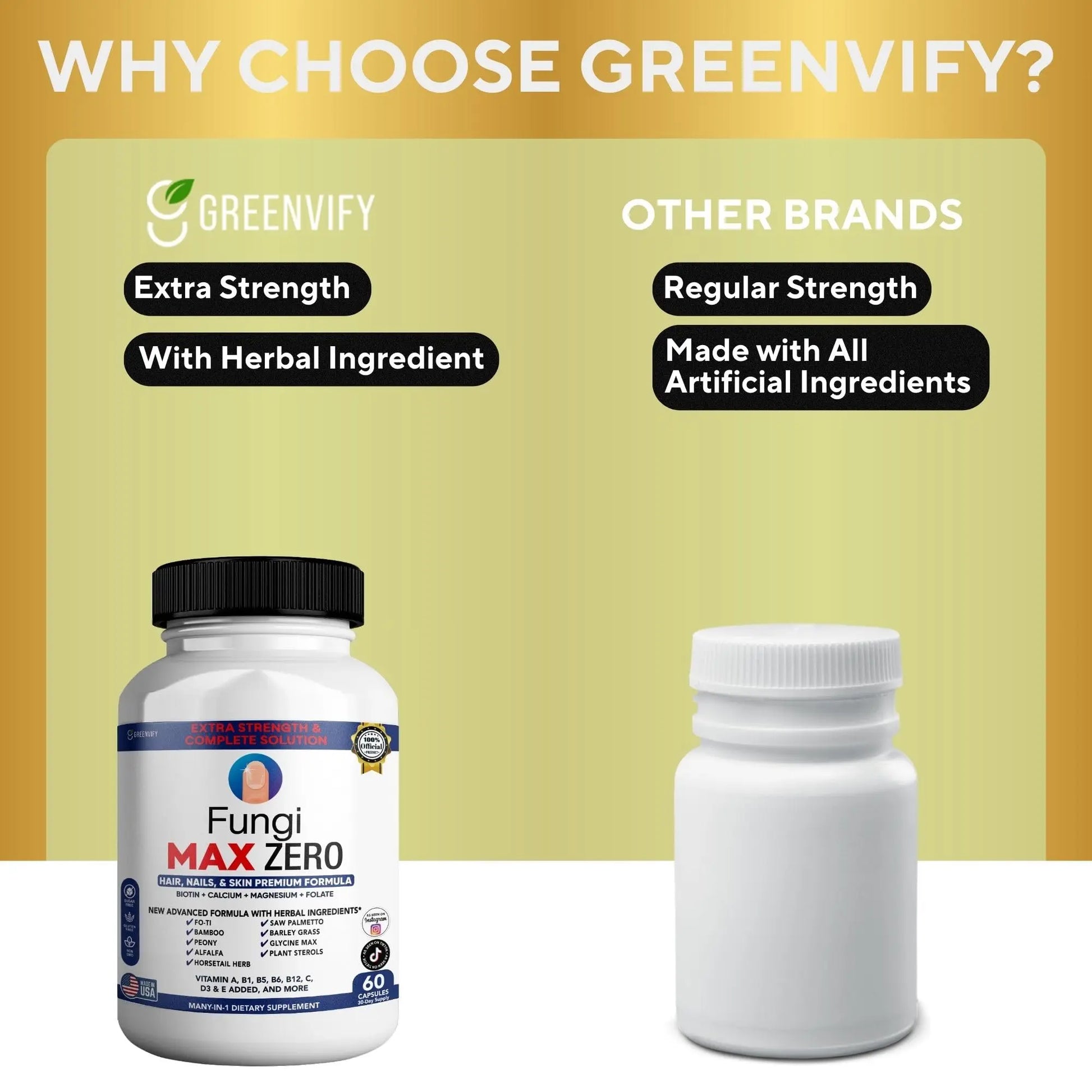 GREENVIFY Fungi Max Zero Hair, Nails & Skin Supplement. (1) GREENVIFY buy supplements Au