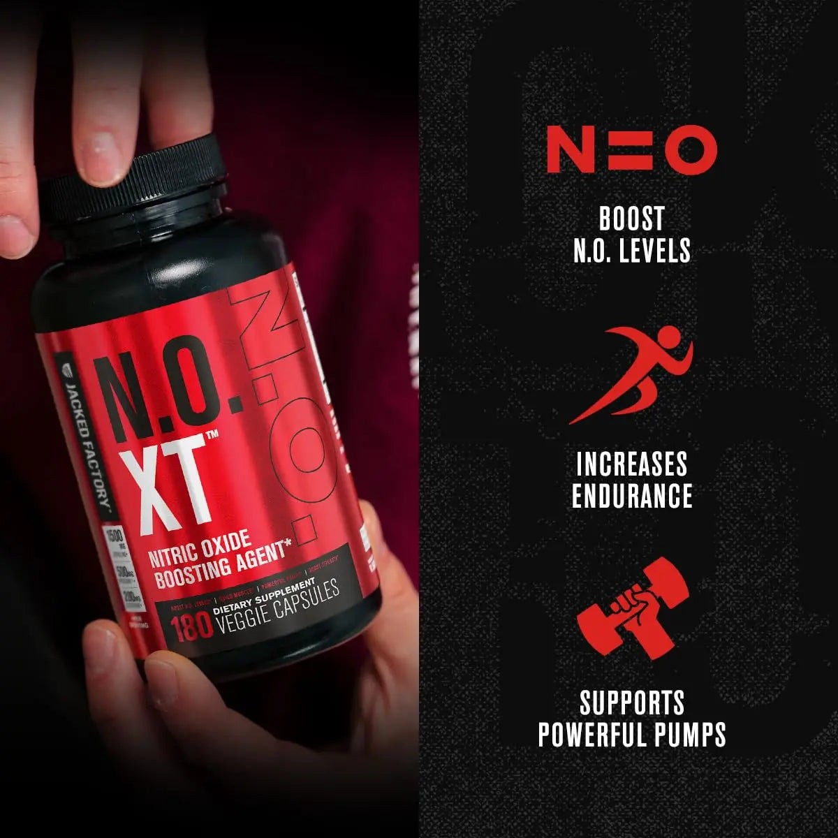Jacked Factory Muscle Builder Supplement Stack - Build-XT Muscle Builder & N.O. XT Nitric Jacked Factory