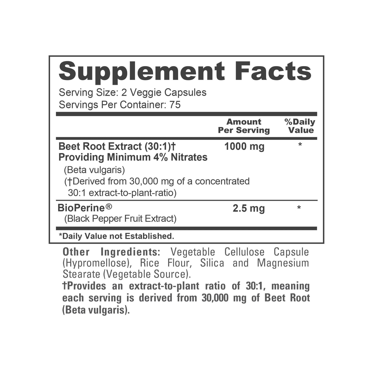 NusaPure Beet Root 30:1 Extract, 1000 mg Equivalent to 30,000 mg 150 Veggie caps (Vegan, Non-GMO & Vegan 4% Nitrates) Bioperine NusaPureBuy Supplements Australia