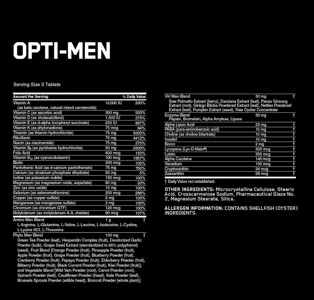 Optimum Nutrition Opti-Men Daily Multivitamin Supplement, 90 Count Optimum Nutrition