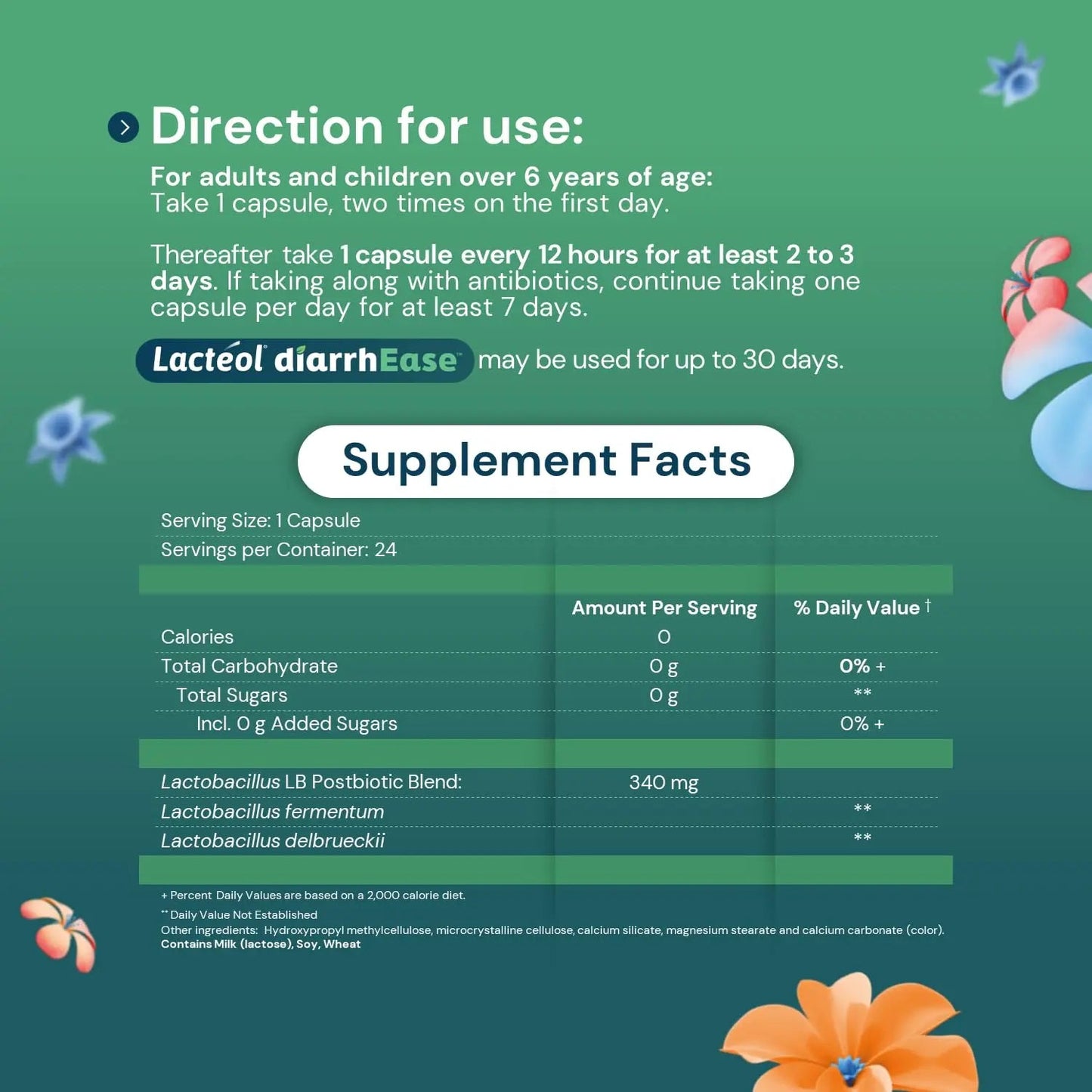 Lactéol diarrhEase- a Safe, Drug Free and clinically Tested postbiotic Strain That Helps soothes Occasional Digestive Upset and Shortens The Duration of Occasional Diarrhea, 24 Count LactéolBuy Supplements Australia