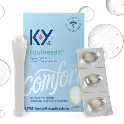 K-Y Liquibeads for Women, Vaginal Moisturizer, Silicone Lube Vaginal Suppository, Vaginal Lubricant K-Y