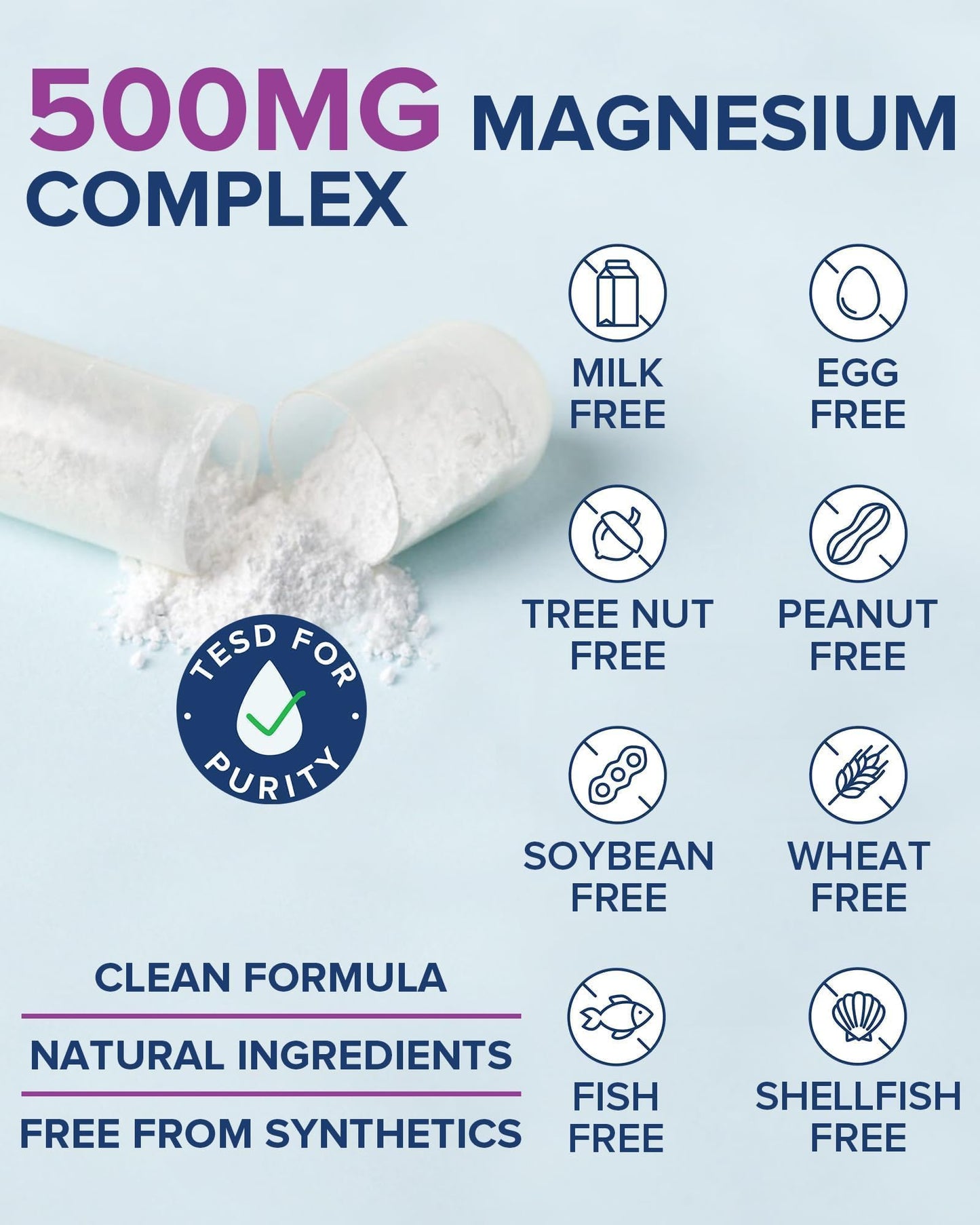 Terranics 5-in-1 Magnesium Complex Supplement 500mg - 5 Forms High Absorption Magnesium Glycinate Citrate Malate Aspartate Gluconate for Sleep Heart Health - Non-GMO 120 Vegan Capsules TerranicsBuy Supplements Australia