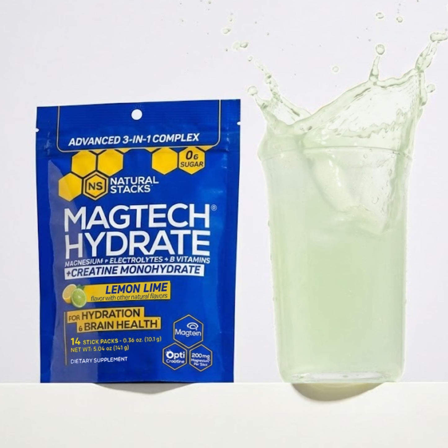 Magtech Magnesium Capsules + Hydration Creatine Powder Lemon Lime Bundle - 3 Forms of Magnesium - Featuring Magtein L-Threonate - Brain Health & Hydration Support* - 44 Total Servings NATURAL STACKSBuy Supplements Australia