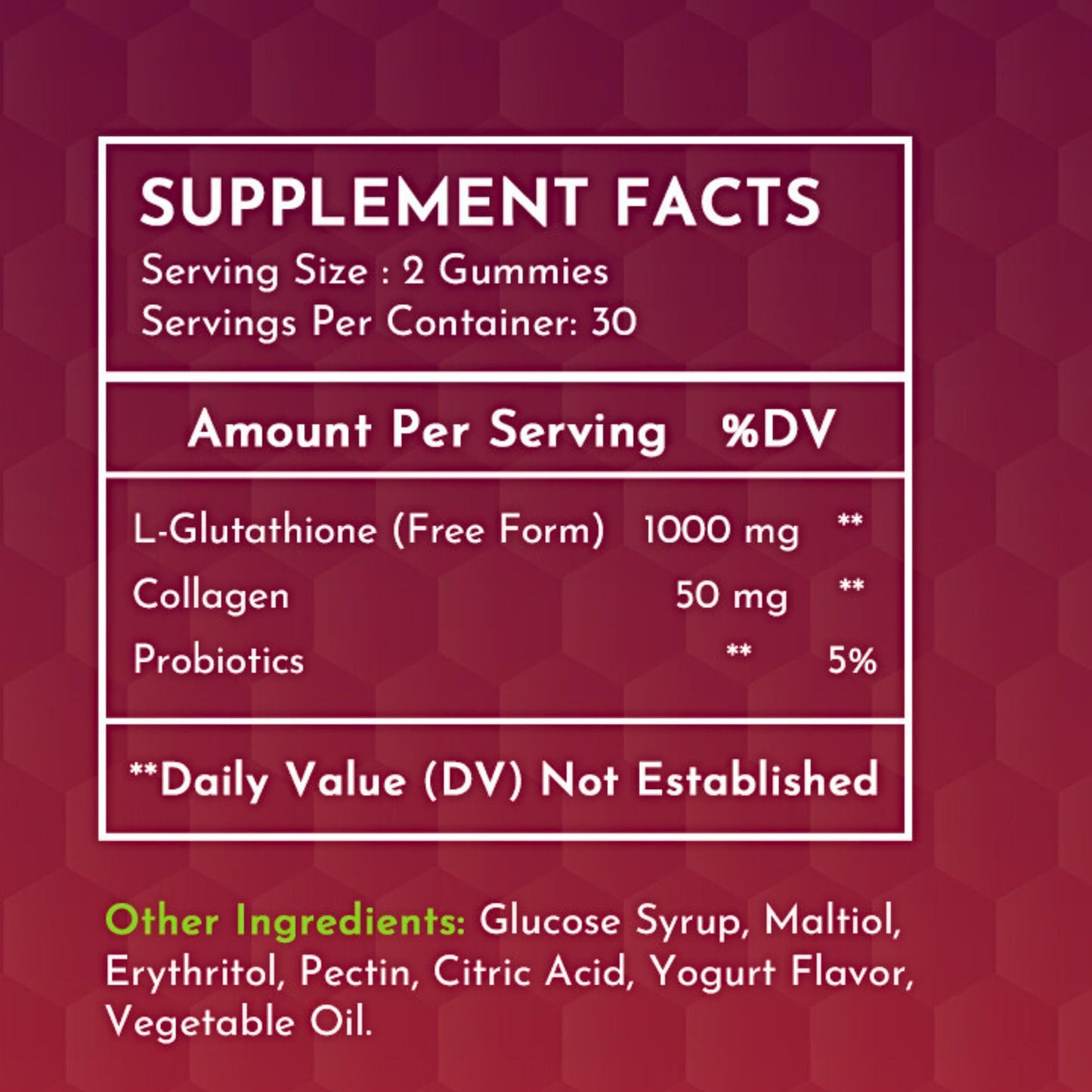 2 Pack Glutathione Gummies | with Marine Collagen | 1050mg per Serving | Antioxidant Support Sunshyne