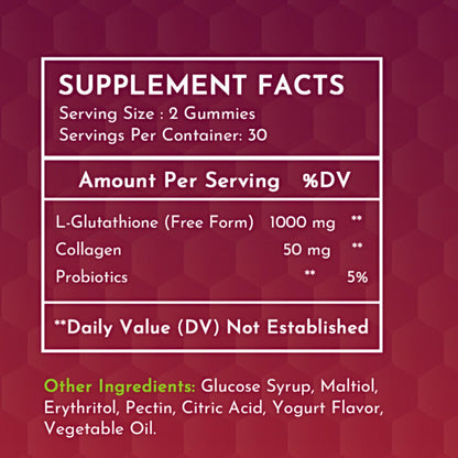 2 Pack Glutathione Gummies | with Marine Collagen | 1050mg per Serving | Antioxidant Support Sunshyne