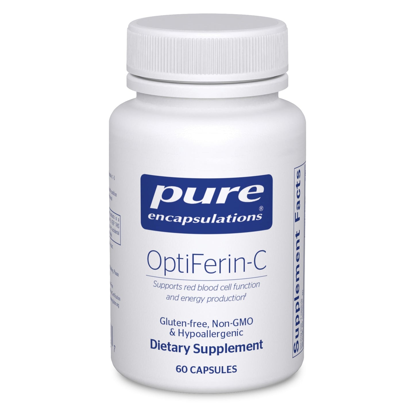 Pure Encapsulations OptiFerin-C - for Red Blood Cells & Energy - Iron Absorption Support - Energy Supplement* - Vitamin C Enriched - Gluten Free & Non-GMO - 60 Capsules Pure EncapsulationsBuy Supplements Australia