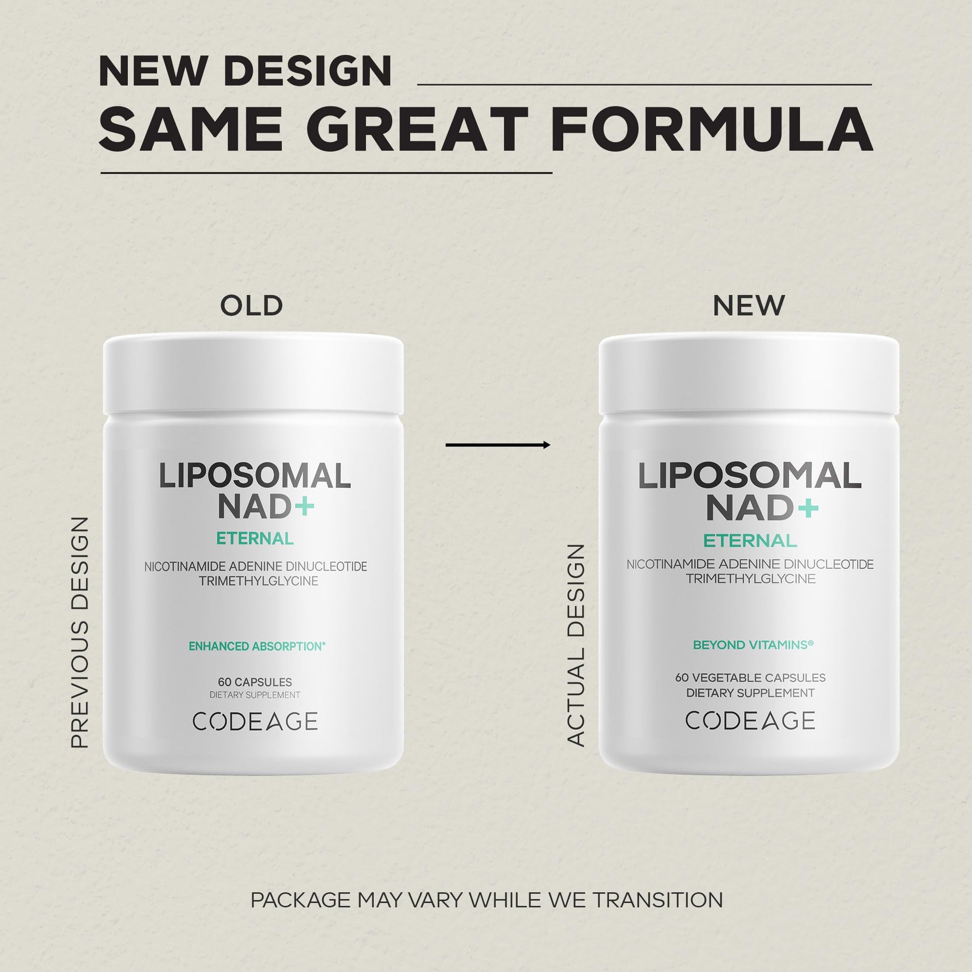 Codeage Liposomal NAD+ Supplement - NAD Nicotinamide Adenine Dinucleotide Coenzyme Pills - 500 mg NAD+ Per Serving & Betaine Anhydrous - Liposomal Delivery - Vegan, Non-GMO, Gluten-Free - 60 Capsules CodeageBuy Supplements Australia