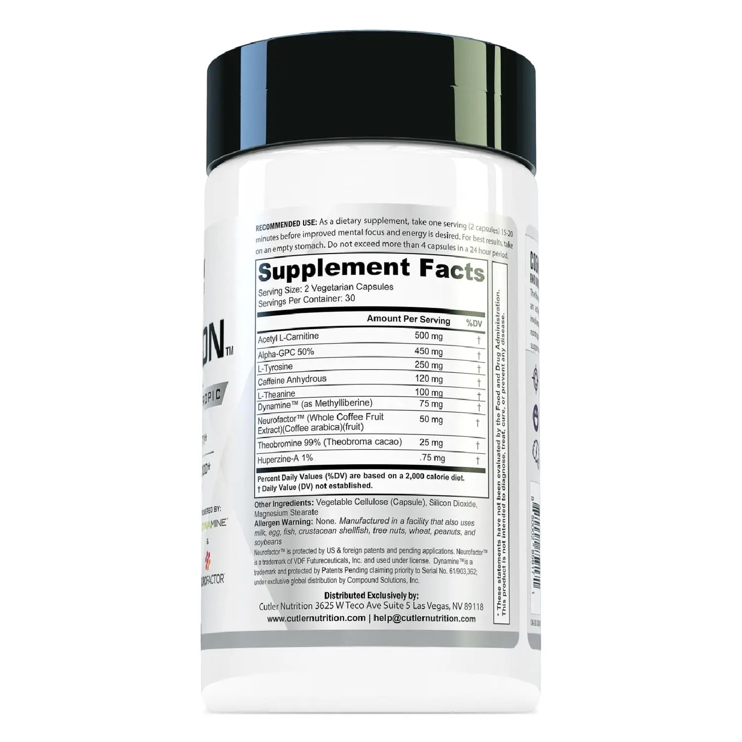 COGNITION High Potency Brain Nootropic Focus Supplement: Best Nootropic and Energy Pills for Mental Clarity, Memory, Studying, Gaming, and Work | Alpha GPC, Dynamine, Caffeine, L Theanine , 60 Count Cutler Nutrition buy supplements Au