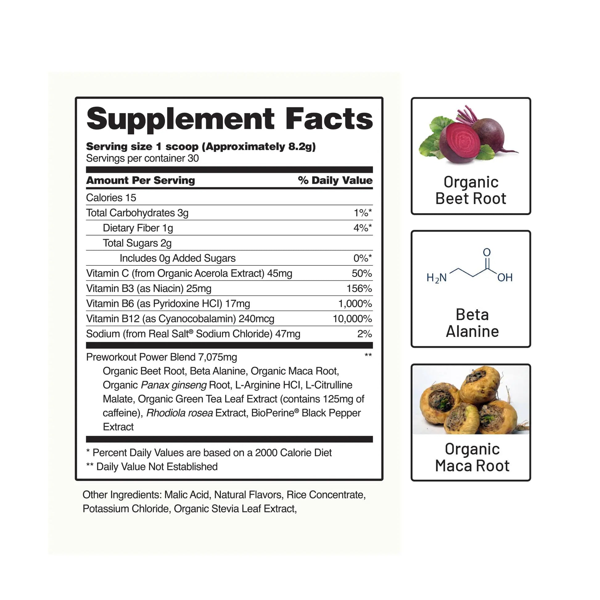 Snap Supplements Preworkout Beet Root Powder, Nitric Oxide Pre Workout with Organic Snap Supplements