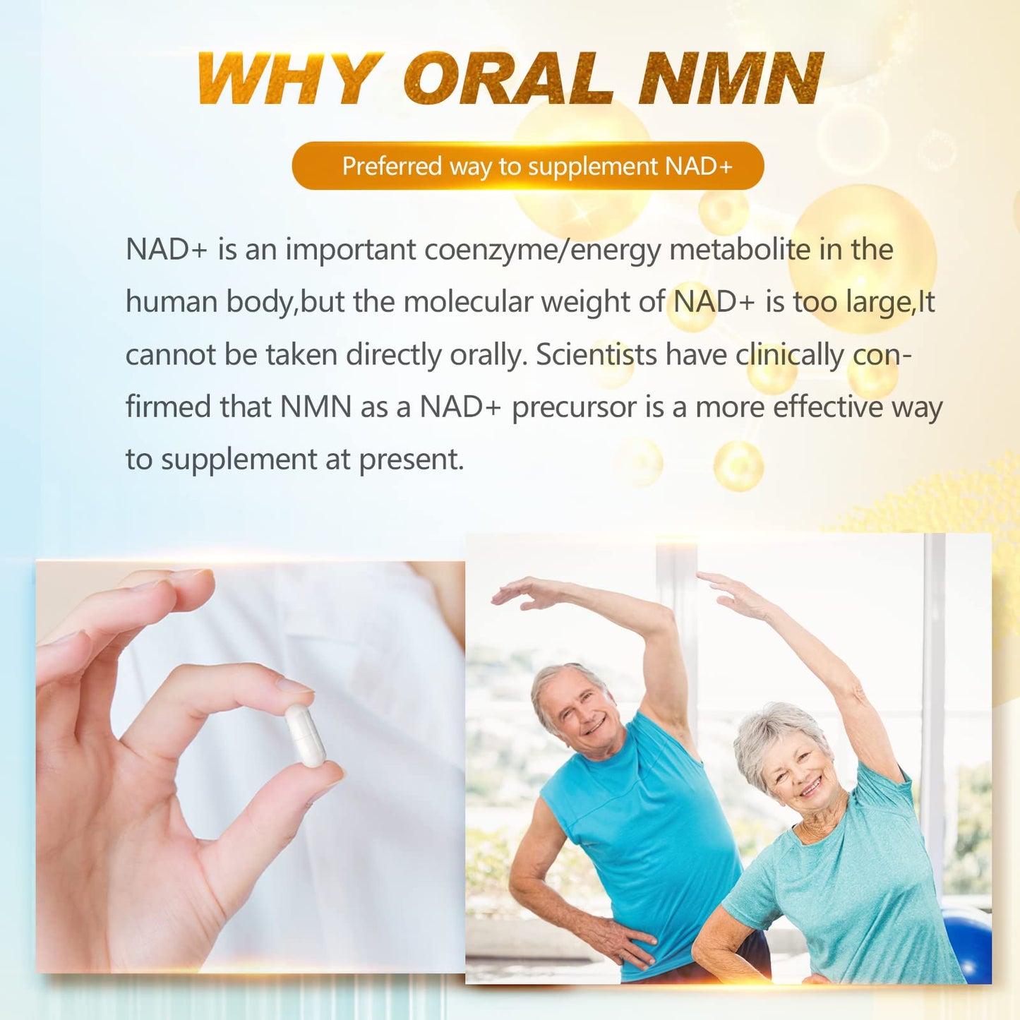 KFG NMN 18000 - NMN Nicotinamide Mononucleotide Supplement with Resveratrol, Stabilized Form & 99% High Purity to Boost NAD+ Levels for DNA Repair Supplement,for Healthy Aging,60 Capsules KFGBuy Supplements Australia