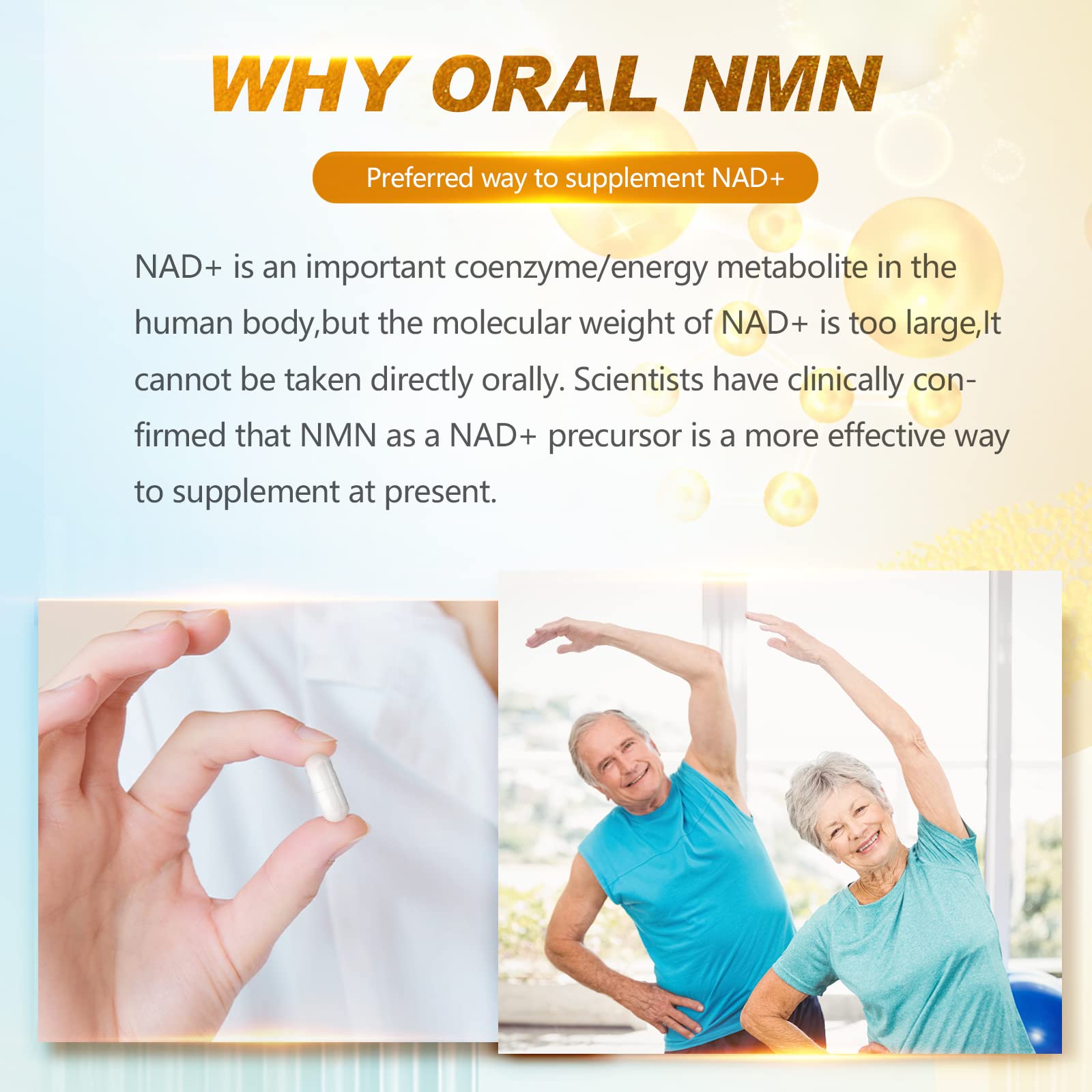 KFG NMN 18000 - NMN Nicotinamide Mononucleotide Supplement with Resveratrol, Stabilized Form & 99% High Purity to Boost NAD+ Levels for DNA Repair Supplement,for Healthy Aging,60 Capsules KFGBuy Supplements Australia