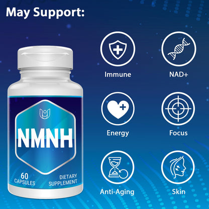 NMNH (Dihydronicotinamide Mononucleotide), NAD Supplement to Boost NAD+ Levels as We Age (May Be More Effective Than Nicotinamide Riboside), NMNH Supplement for Anti-Aging, 60 Capsules (60 Servings) UcessuyyBuy Supplements Australia