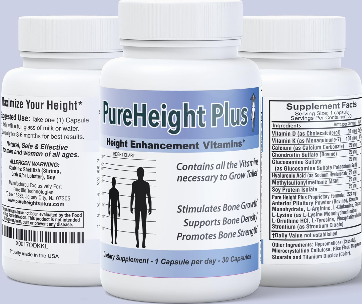 Height Growth Vitamins Grow Taller - Increase Bone Strength Bone Density Bone Growth PURE BIOTECHNOLOGIESBuy Supplements Australia