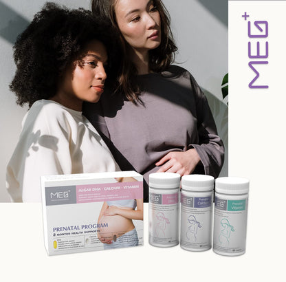 MEG+ Prenatal Supplement DHA Calcium Vitamin | 2-Month Supply 180 Counts |Omega-3 DHA Algal MEG+