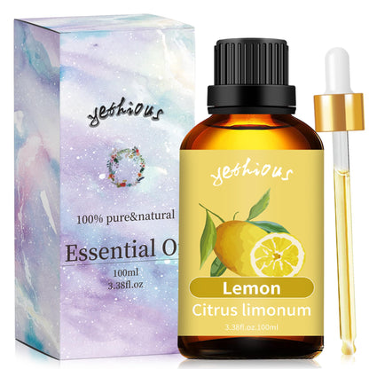 yethious Lemon Essential Oil Lemon Essential Oill for Diffuser, Perfume, Body, Skin, Hair, Candle Soap yethious