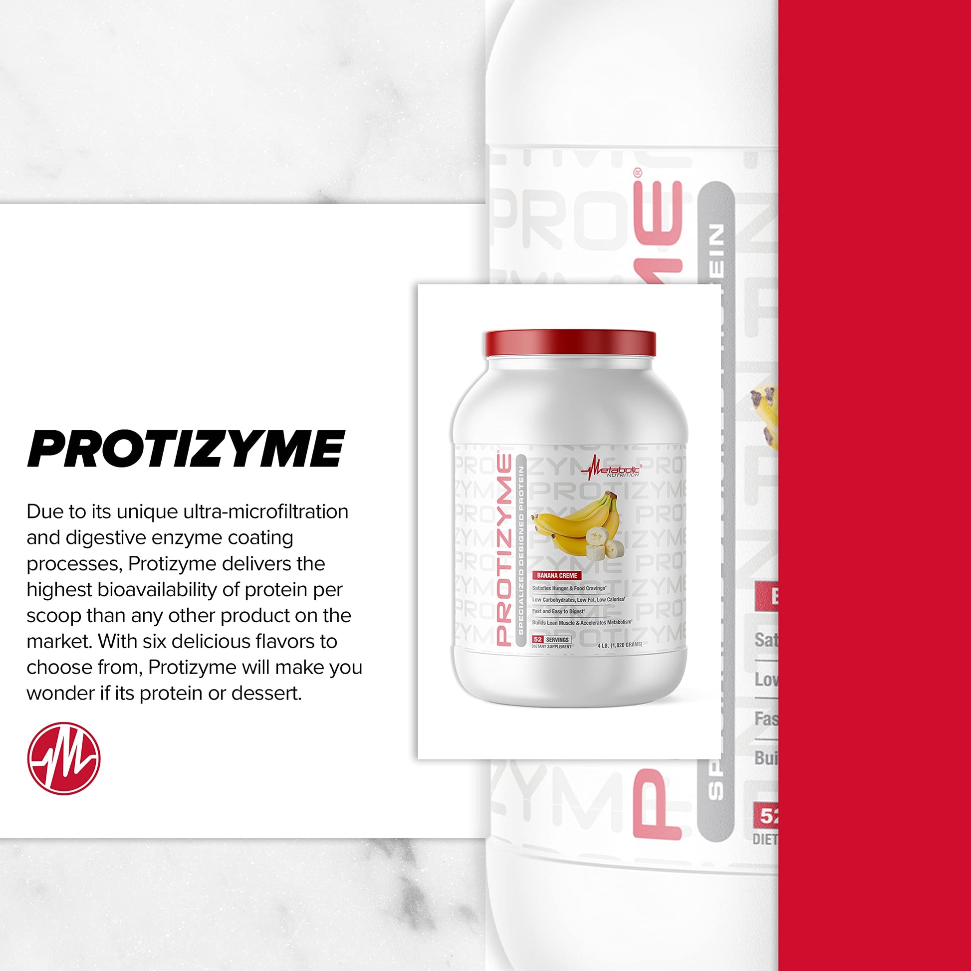 Metabolic Nutrition, Protizyme, 100% Whey Protein Powder, High Protein, Low Carb Metabolic NutritionBuy Supplements Australia