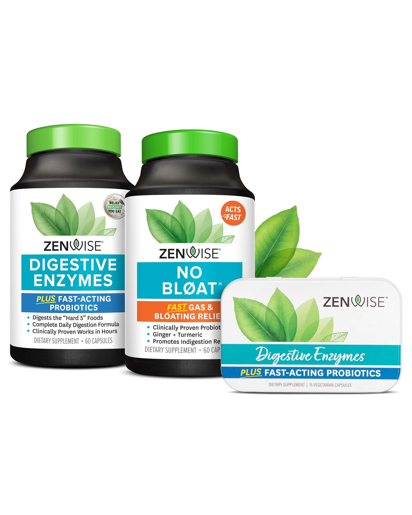 Zenwise Health Digestive Bliss Bundle - Digestive Enzymes, NO BLØAT Zenwise Health