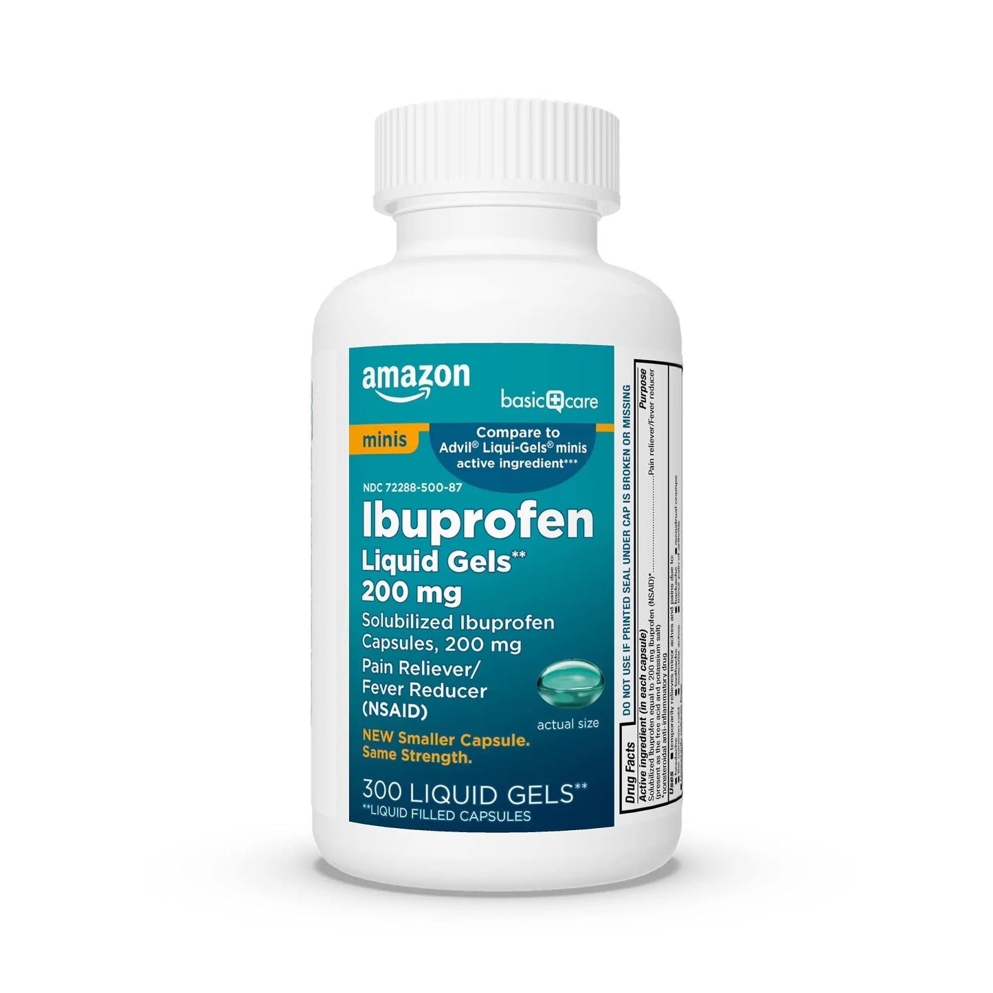 Amazon Basic Care Ibuprofen Mini Liquid Gels, 200 mg, Pain Reliever and Fever Reducer for Headache, Backache, Arthritis Pain, Menstrual Cramps and Toothaches, Fast-Acting, 300 Count Amazon Basic CareBuy Supplements Australia