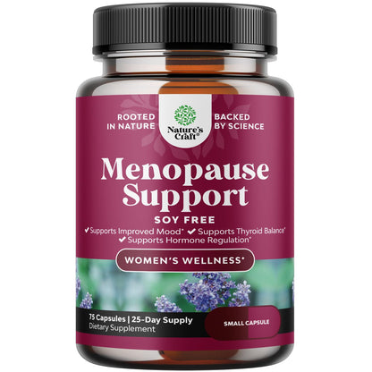 Soy Free Menopause Supplement for Women - Herbal Menopause Relief for Women for Night Sweats Natures Craft