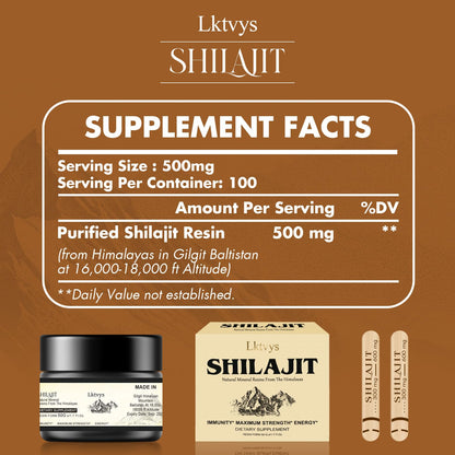 Shilajit Pure Himalayan Organic - Pure Original Shilajit, 50g(Large Volume), Enriched LktvysBuy Supplements Australia