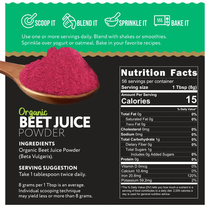 Ganic Food Organic Beet Root Juice Powder, 16 Ounces Ganic Food