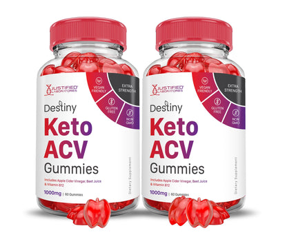 (2 Pack) Destiny Keto ACV Gummies Advanced Formula 1000MG Destiny Keto Gummies Justified Laboratories