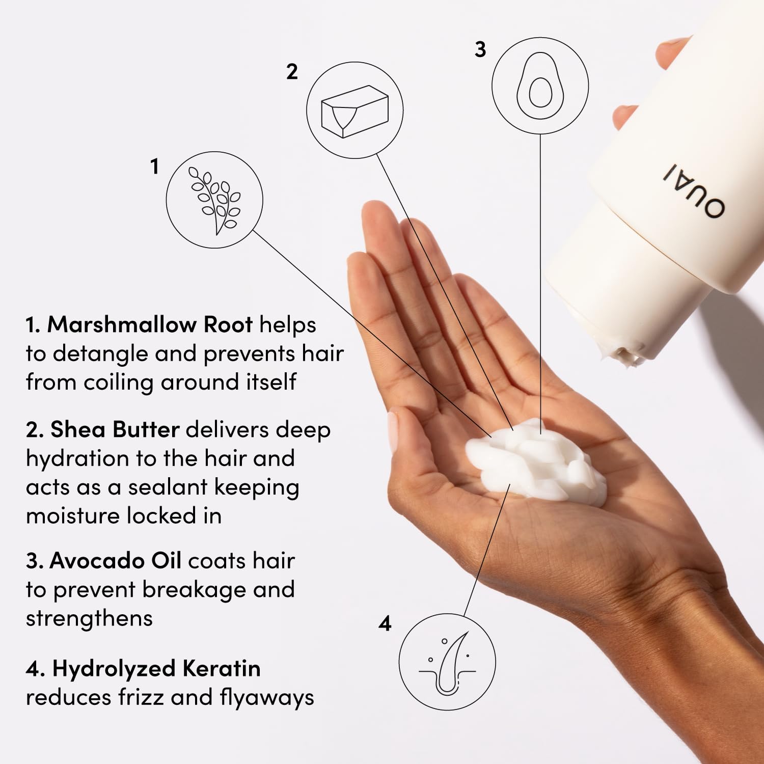 OUAI Thick Hair Shampoo and Conditioner Set - Sulfate Free Shampoo and Conditioner for Thick Hair Care - Moisturizes, Strengthens & Fights Frizz - Made with Keratin & Shea Butter (10 Fl Oz) OUAIBuy Supplements Australia