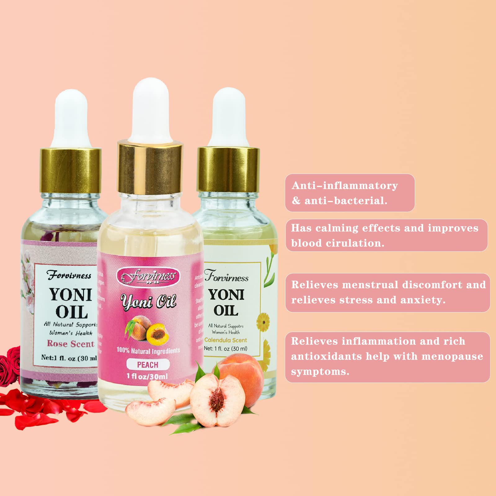 3 Packs Natural Yoni Oil Feminine Wash Ph Balanced for Women, Eliminates Vaginal Odor forvirnessBuy Supplements Australia
