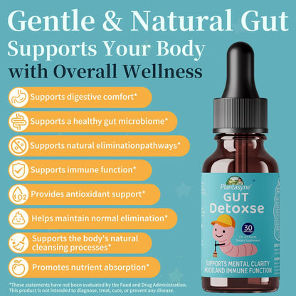 Plantasyne Herbal Gut Cleanse Drops with Black Walnut Hull & Barberry Root | Gentle Liquid Detox for Gut & Colon Support | for Adults & Kids|30 Servings Plantasyne buy supplements Au