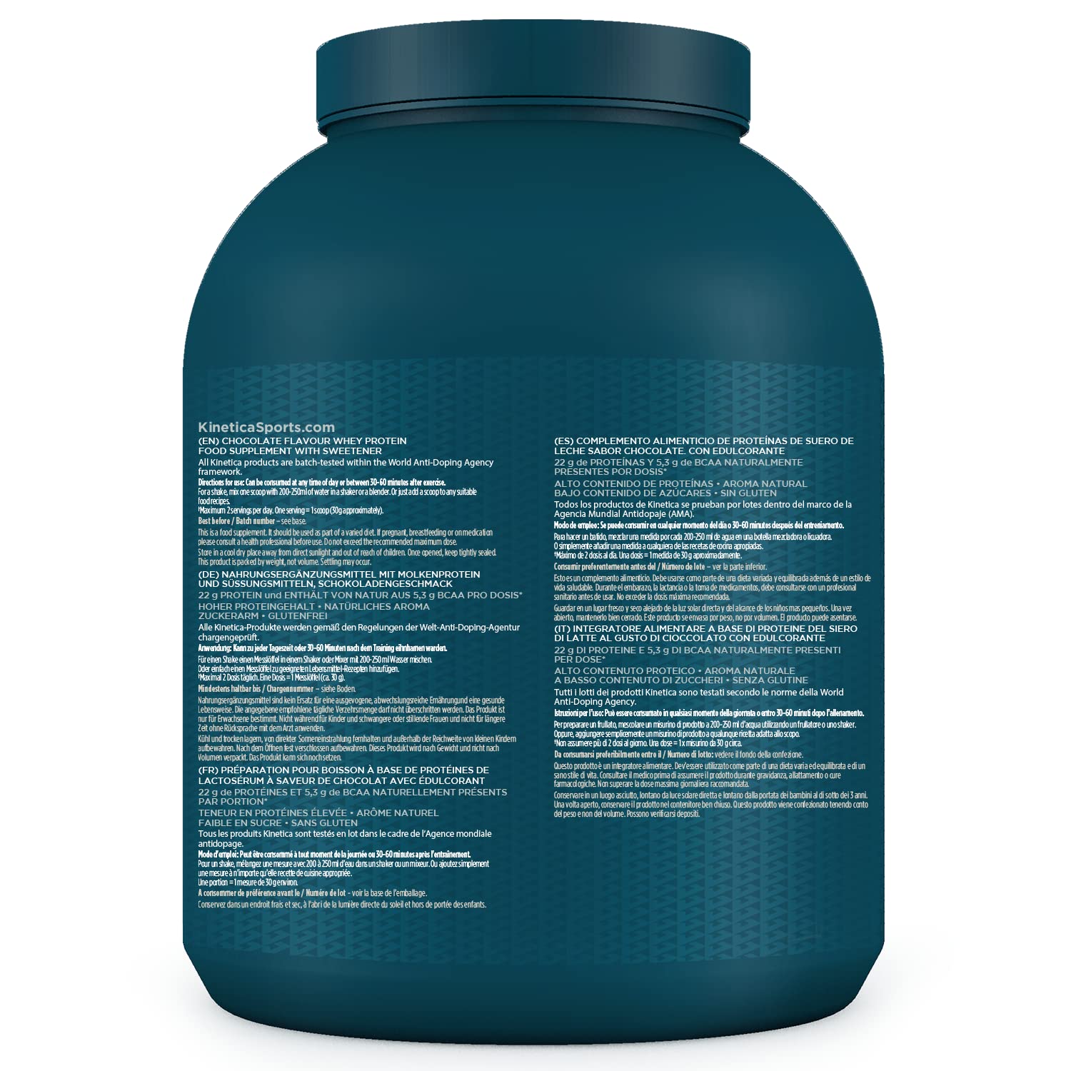 Kinetica Chocolate Whey Protein Powder | 2.27kg | 22g Protein per Serving | 76 Servings KineticaBuy Supplements Australia