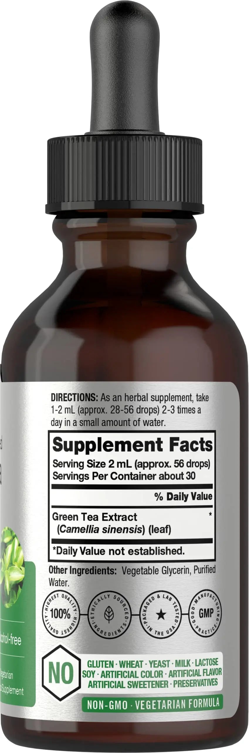 Green Tea Extract Liquid | 2 Fl Oz | Alcohol Free, Vegetarian Tincture | Super Concentrated Horbäach