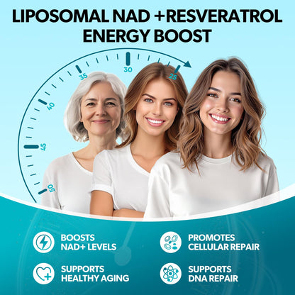 GZ HAOYUAN NAD Liquid Supplement for Women, Liposomal NAD+ Drops 1200MG with NAD Plus Resveratrol, Tmg, Quercetin, Anti-Aging, Cell Regeneration, Energy & Metabolism Support, Pineapple Flavor GZ HAOYUANBuy Supplements Australia