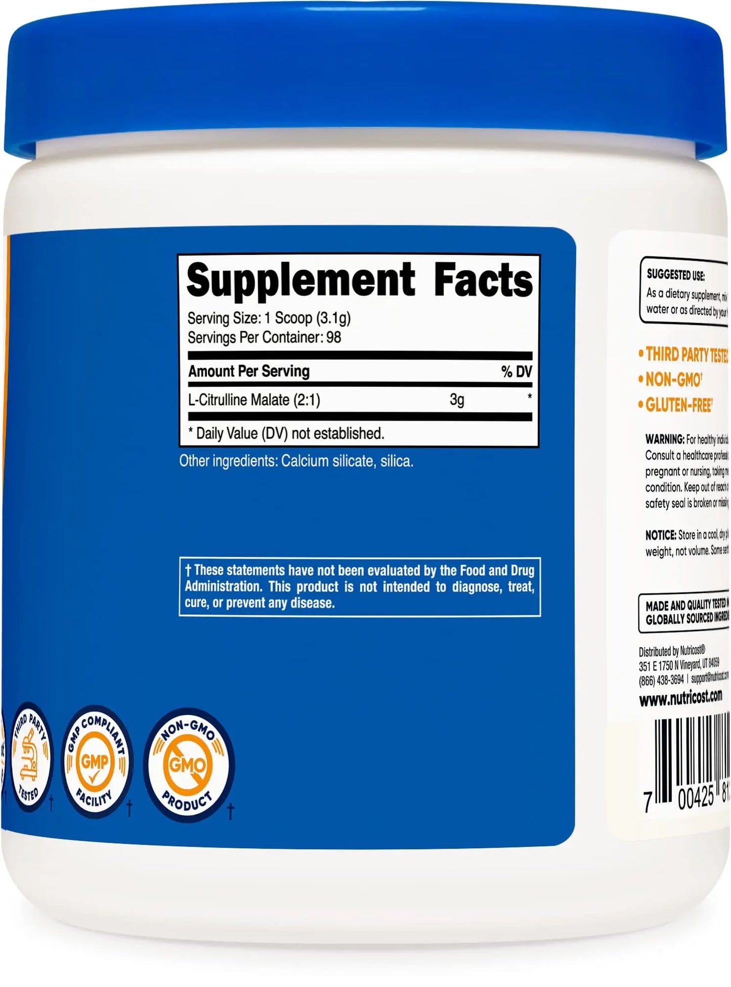 Nutricost L-Citrulline Malate 300G (2 Pack) - Pure L-Citrulline Powder, 3000mg Per Serving Nutricost