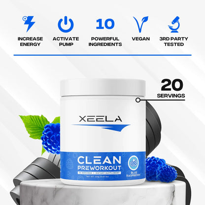 XEELA Organic Pre Workout Powder: Clean Preworkout for Men & Women, with Flavored XEELA